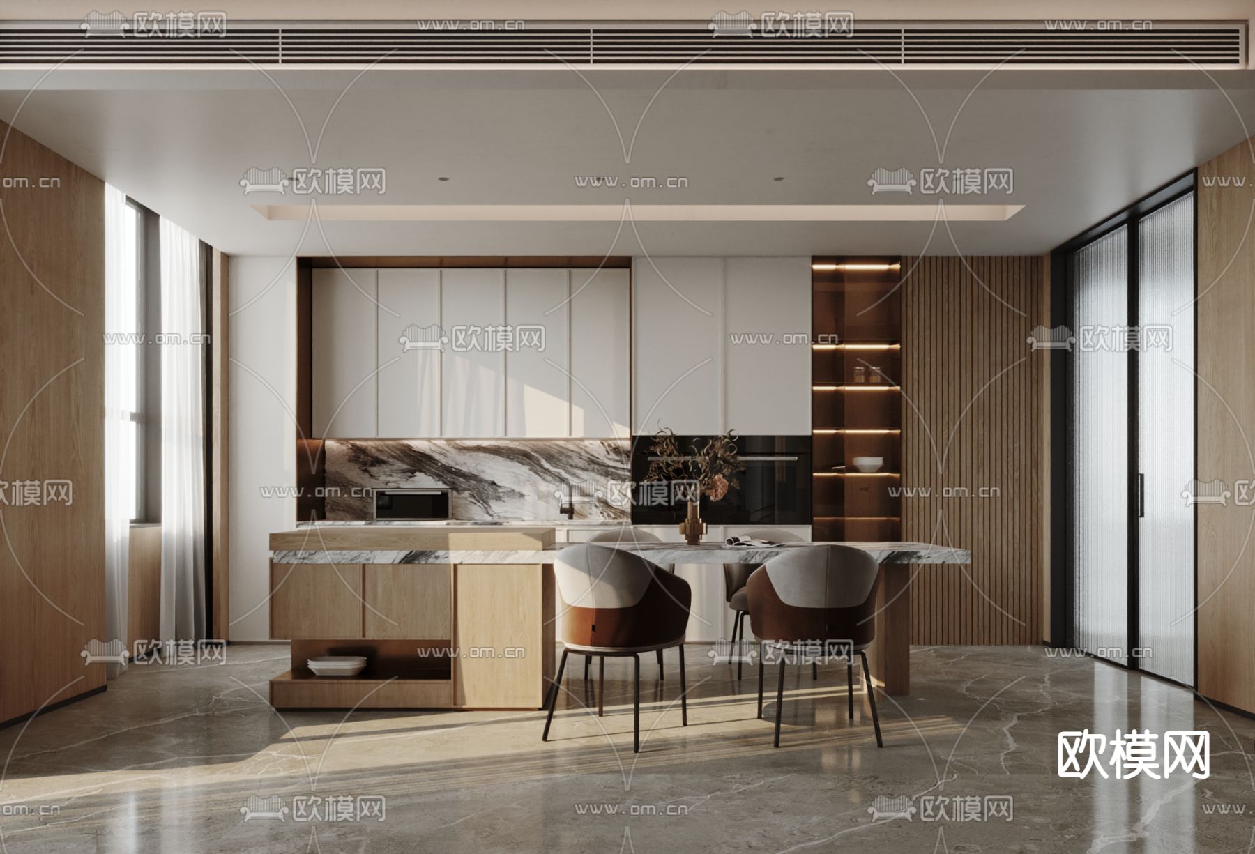 现代别墅客厅su模型下载（渲染图4）