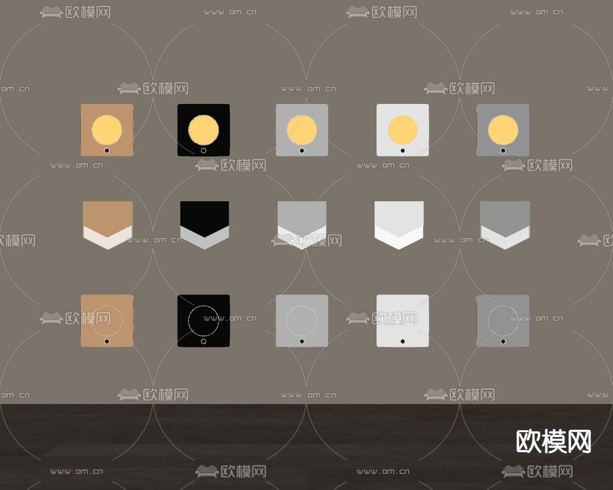 楼梯感应灯 梯步灯 踏步灯 小夜灯 走廊灯 壁灯su模型下载（渲染图2）