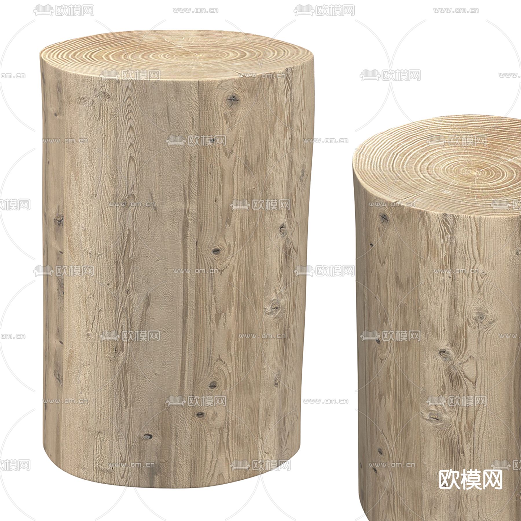木桩 木凳 圆凳3d模型下载（渲染图2）