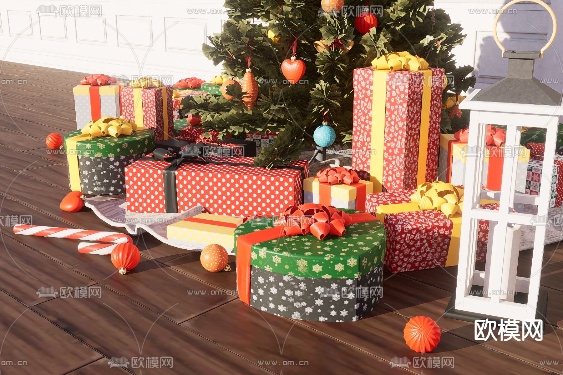 圣诞装饰套件 摆件3d模型下载（渲染图3）
