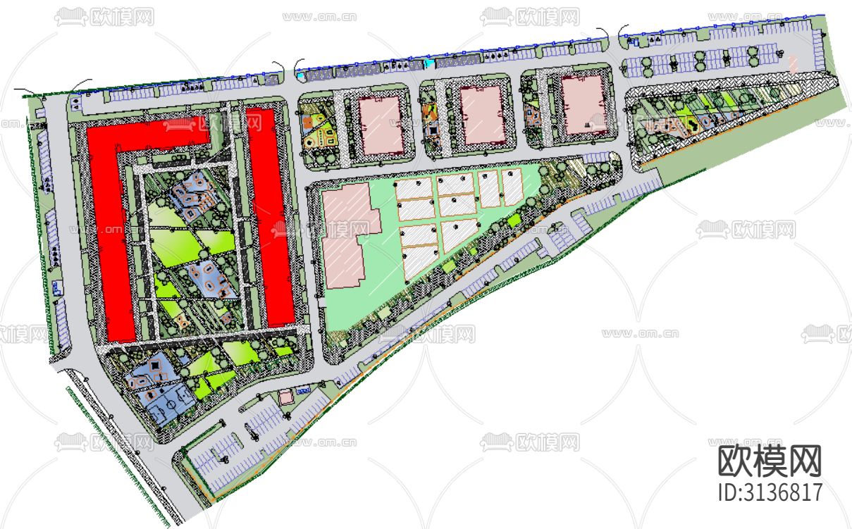城市小区规划图cad平面图下载