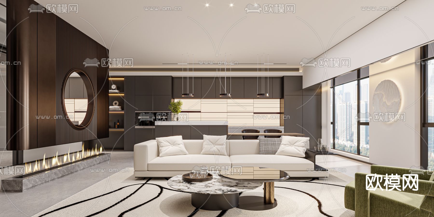 木作展厅 木作店 材料店3d模型下载（渲染图1）