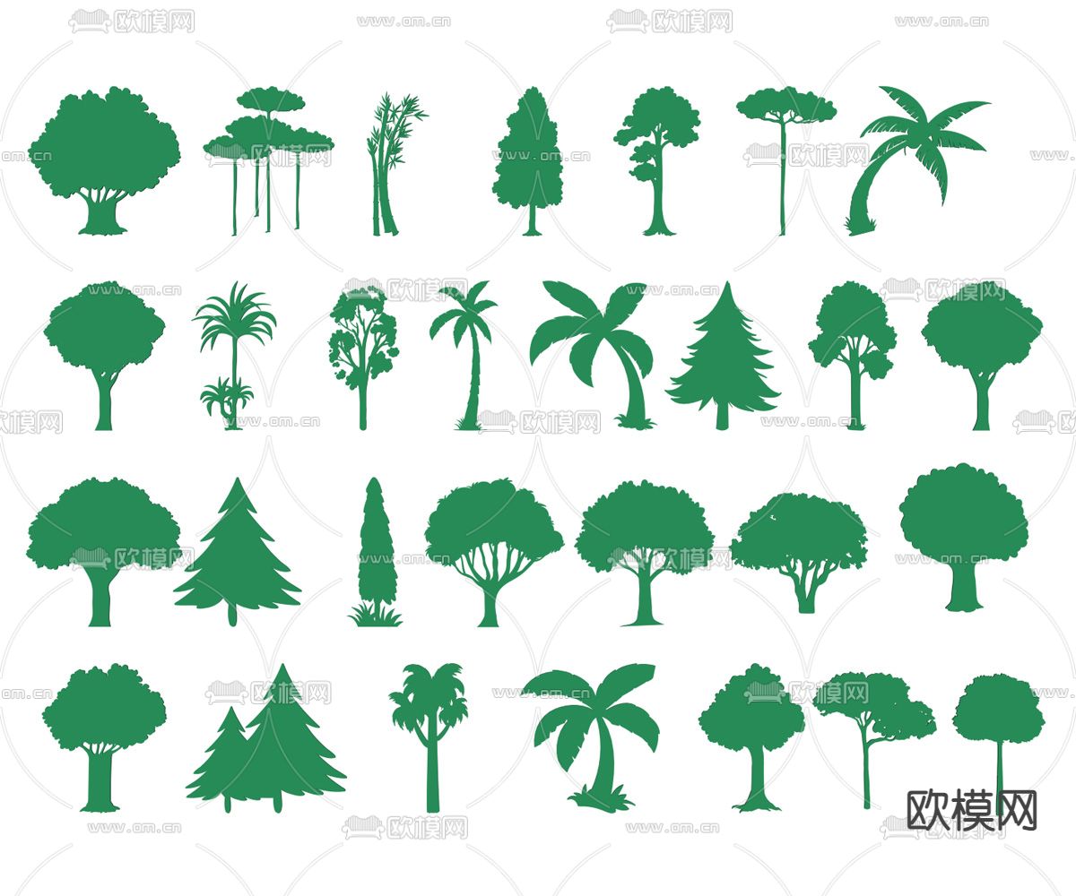 椰子树 剪影 墙贴 墙饰su模型下载（渲染图2）