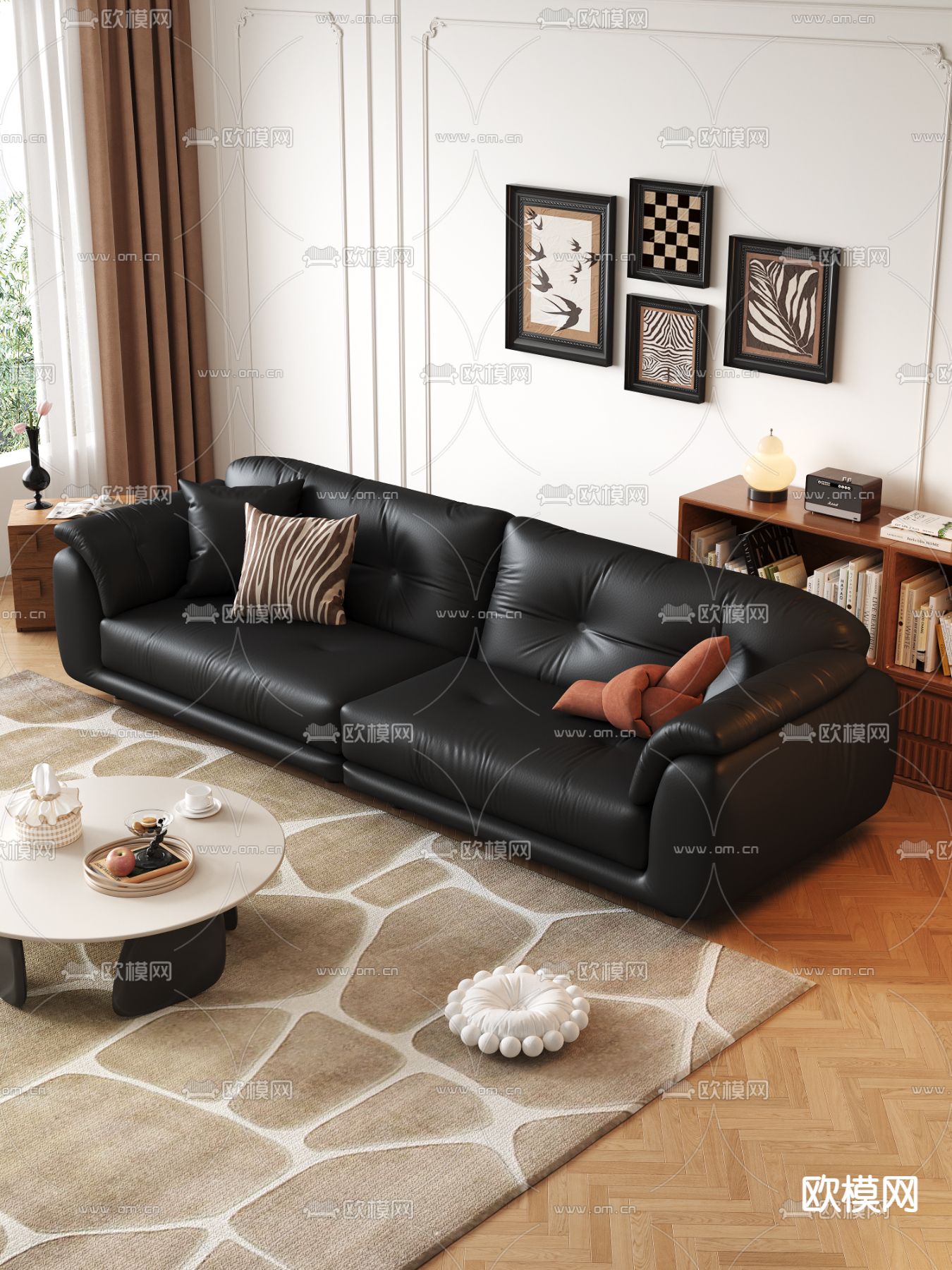 法式双人沙发su模型下载（渲染图2）