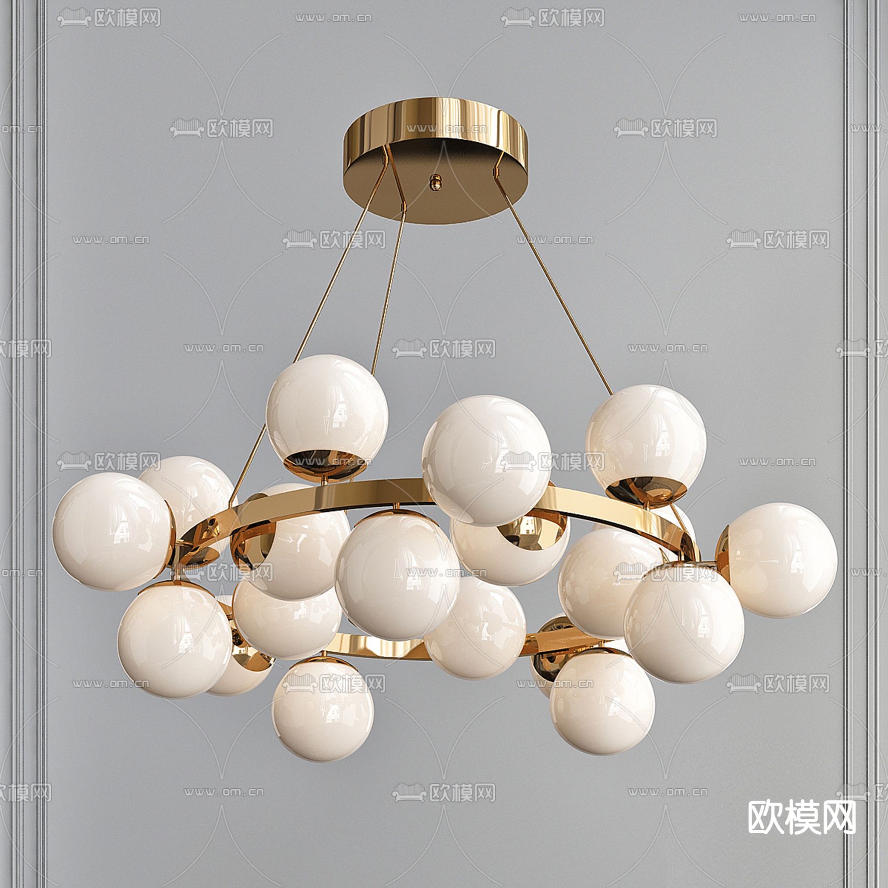 轻奢吊灯 大厅吊灯3d模型下载