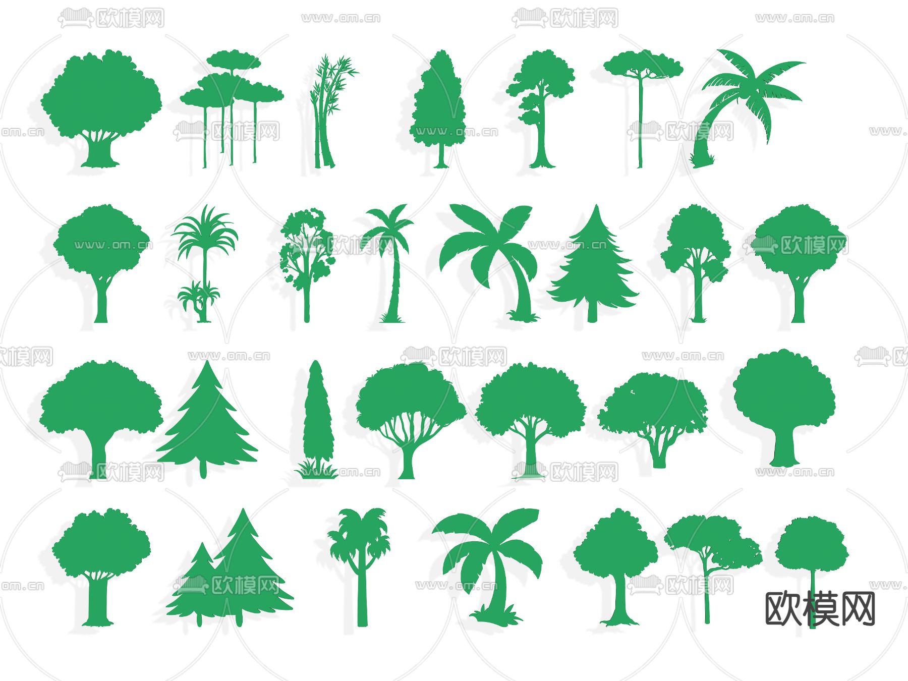 椰子树 剪影 墙贴 墙饰su模型下载（渲染图1）