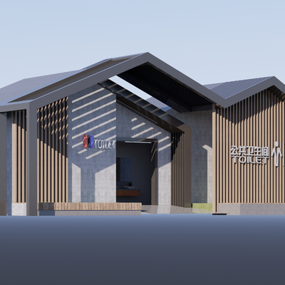  现代公厕 卫生间su模型 