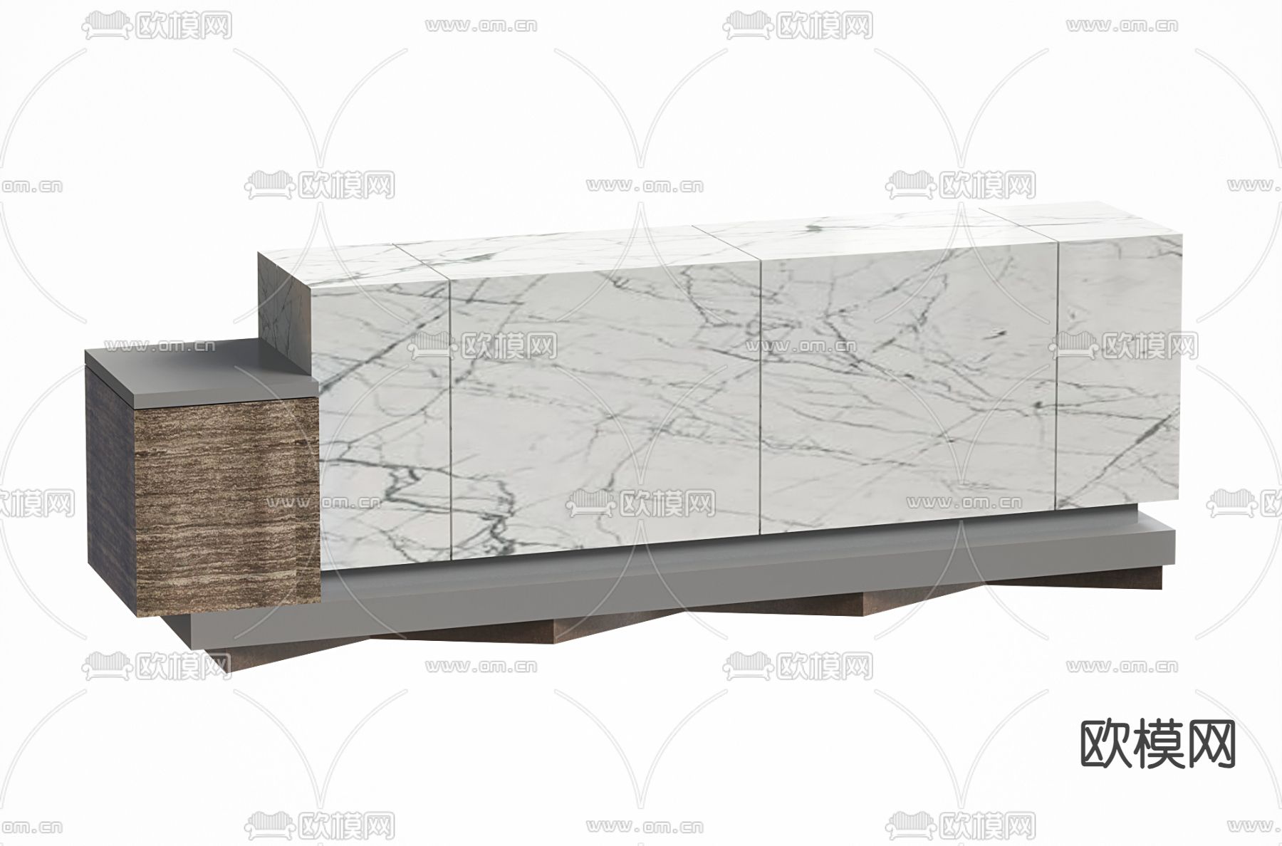 现代前台 接待台su模型下载（渲染图2）