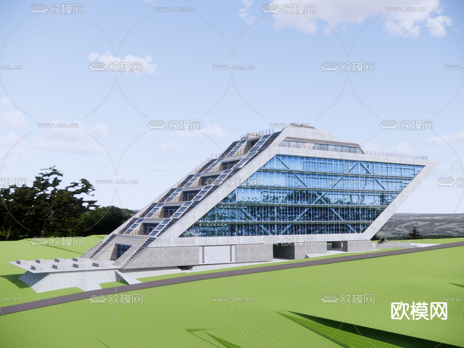 酒店外观su模型下载（渲染图3）