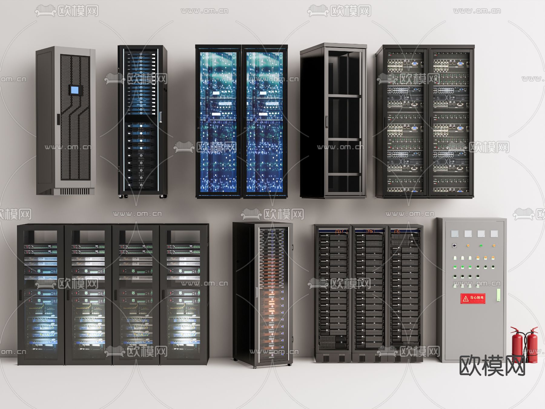 服务器机柜 存储机柜su模型下载（渲染图2）