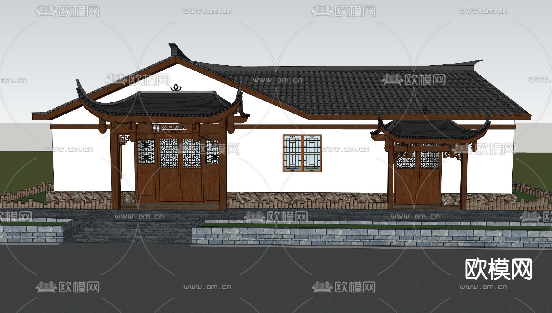公共卫生间 公厕su模型下载（渲染图1）