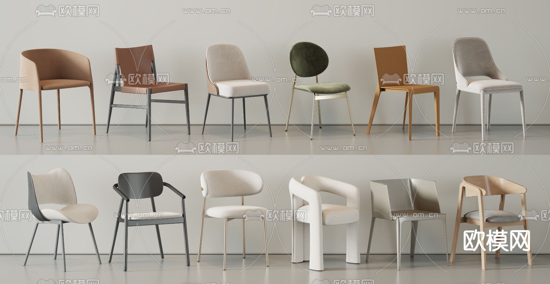 现代椅子  餐椅su模型下载（渲染图2）