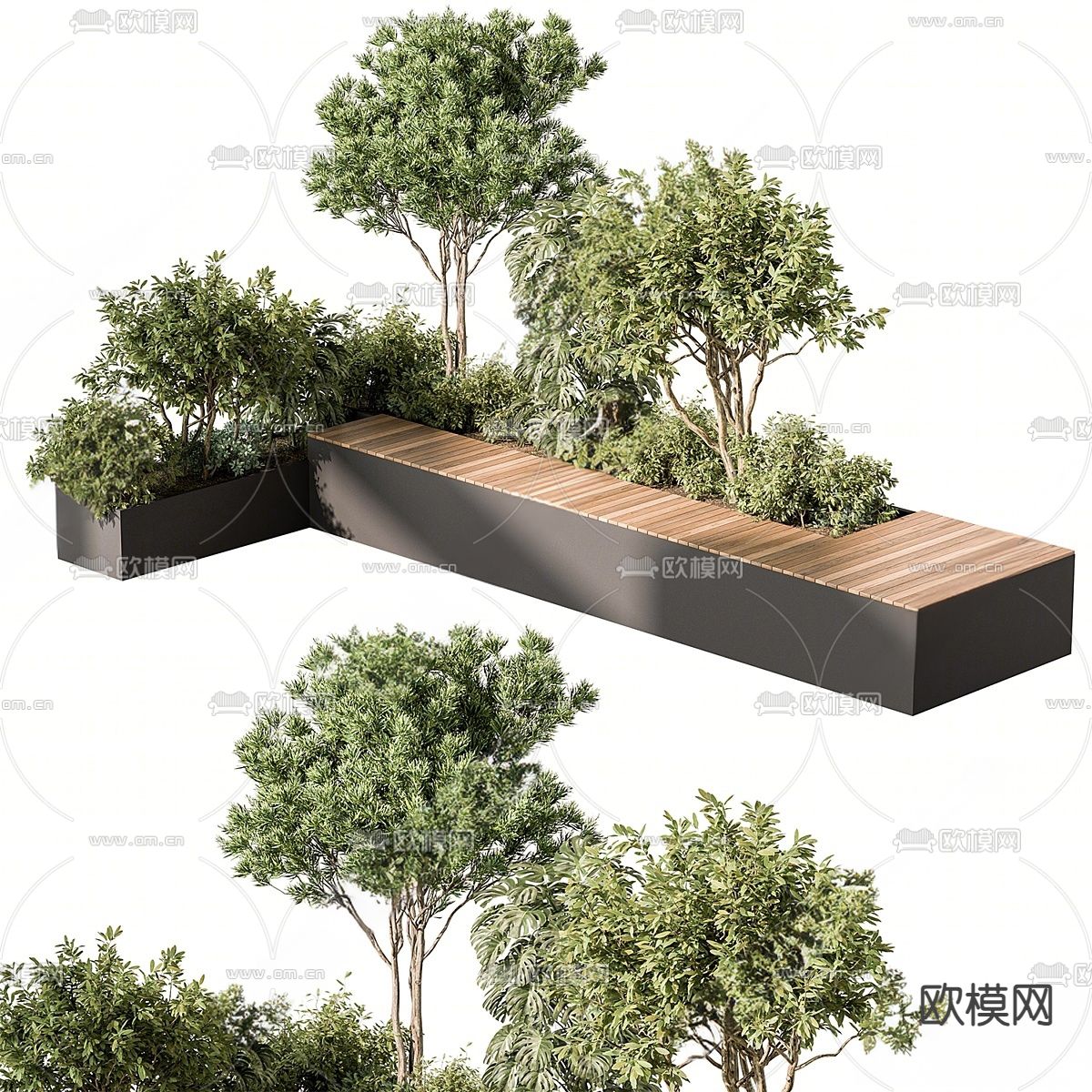 户外椅 树池椅 公园椅 景观座椅su模型下载（渲染图2）