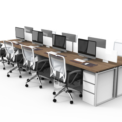  卡位办公桌 工位 岗位su模型 