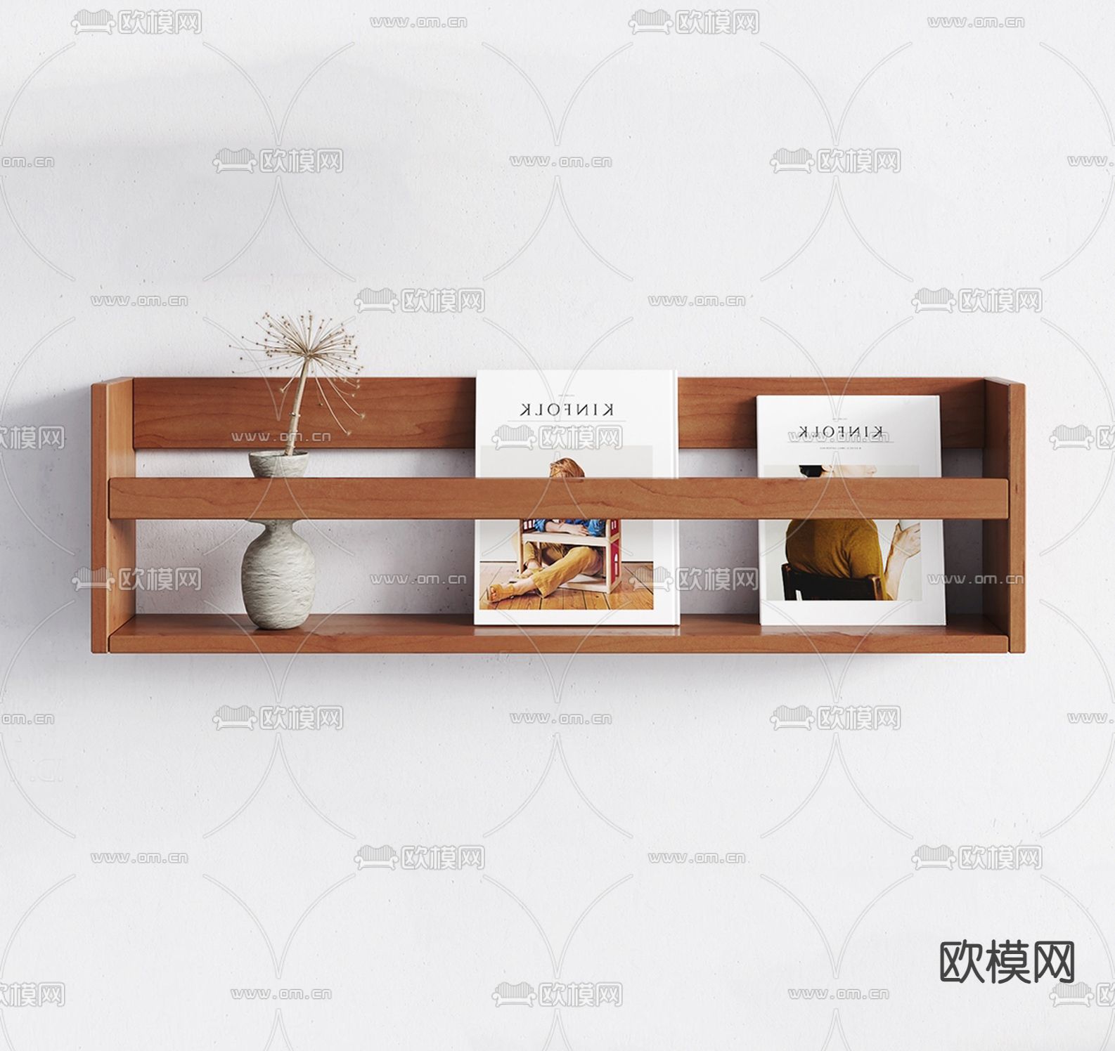 现代吊柜 壁挂书架 杂志架su模型下载（渲染图3）