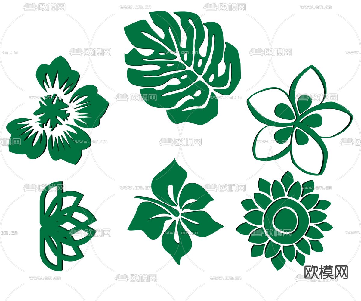 枫叶剪影 植物元素 墙饰su模型下载（渲染图1）