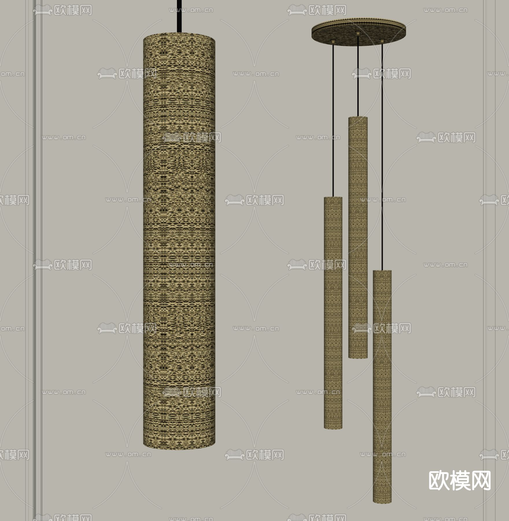 现代吊灯su模型下载（渲染图1）
