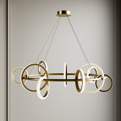 现代环形吊灯su模型