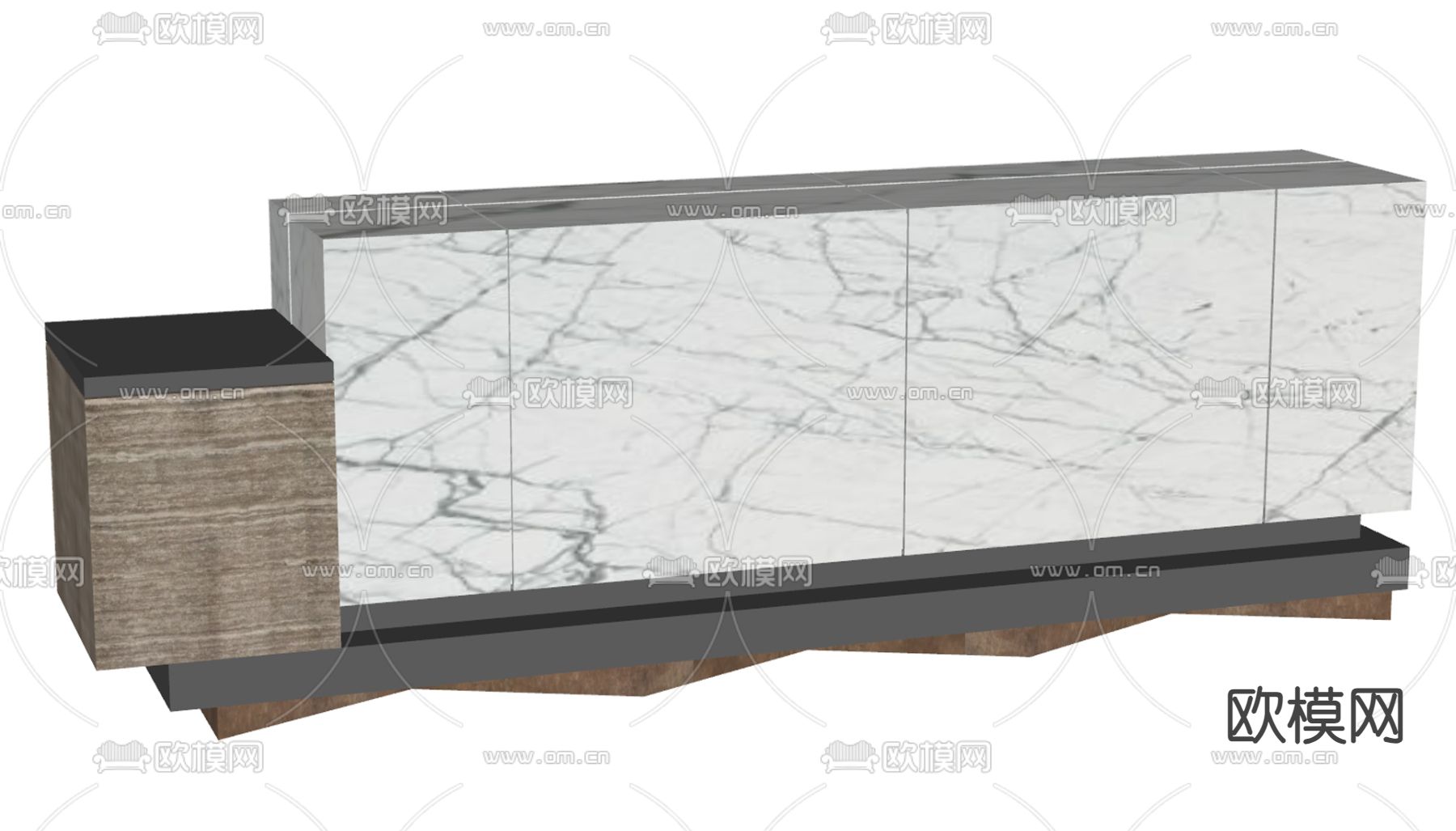 现代前台 接待台su模型下载（渲染图1）