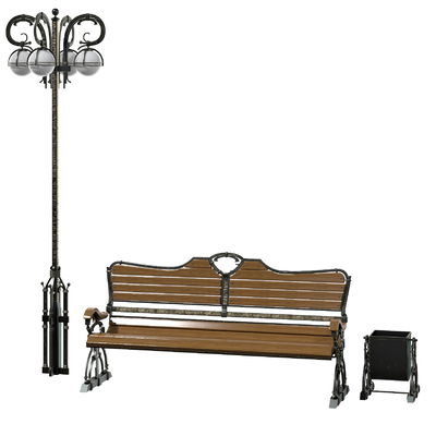  户外椅 公共椅 公园椅su模型 