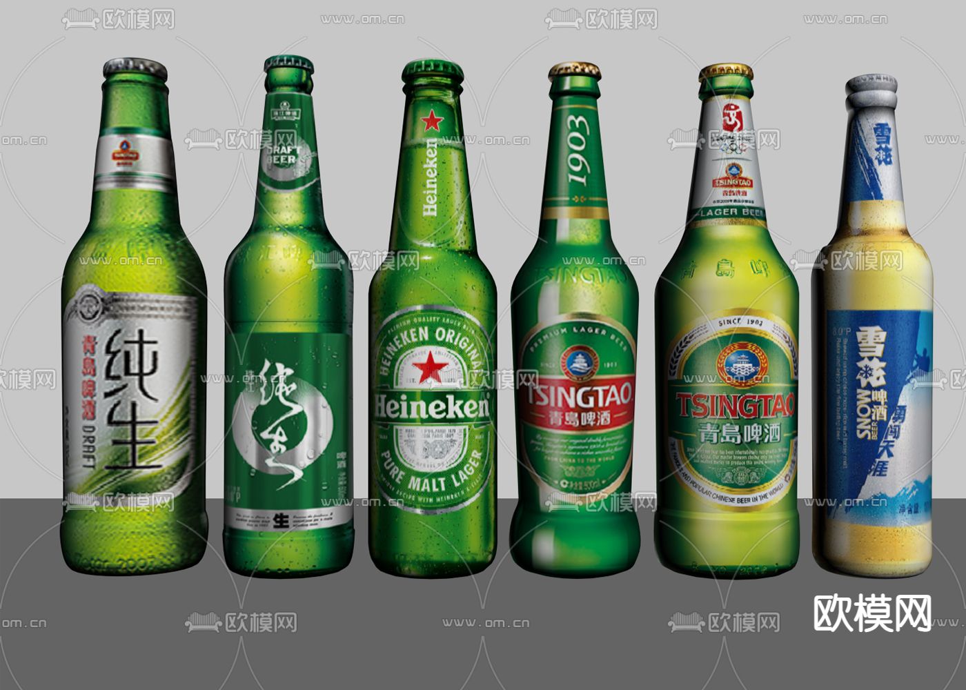 啤酒 洋酒 雪花su模型下载（渲染图1）