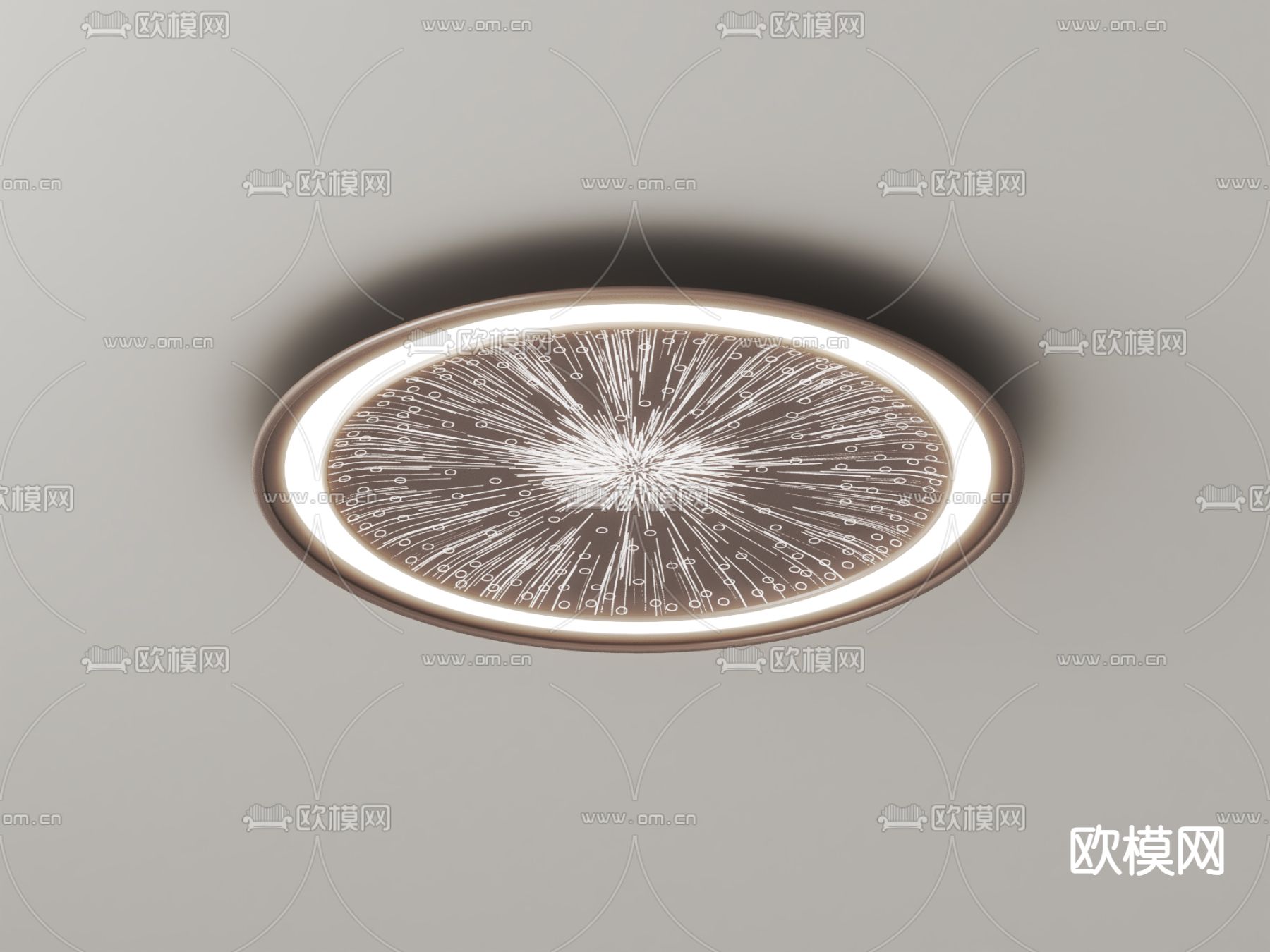 圆形吸顶灯 几何吸顶灯su模型下载（渲染图2）