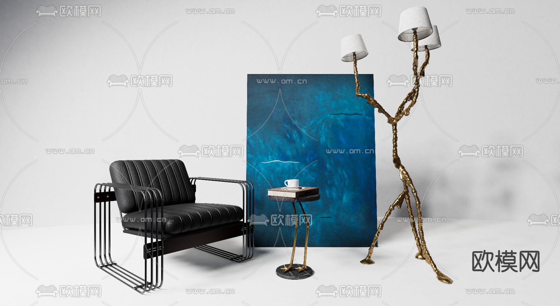 创意落地灯su模型下载（渲染图2）