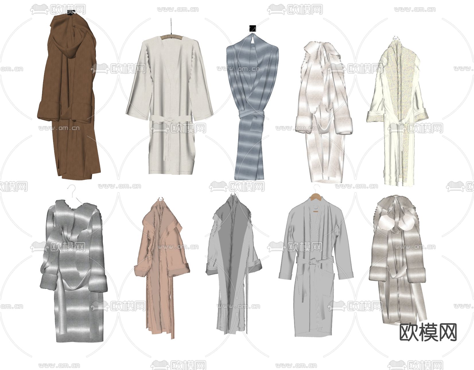 浴袍 浴衣 睡衣su模型下载（渲染图1）