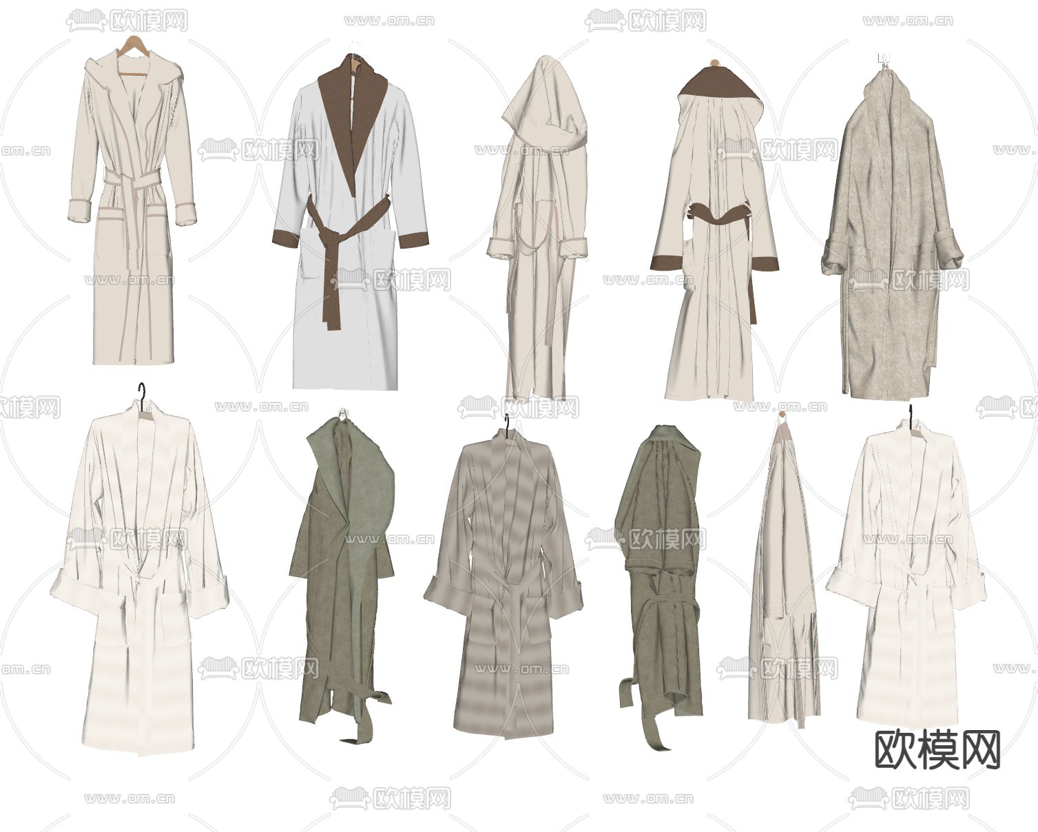 浴袍 浴衣 睡衣su模型下载（渲染图1）