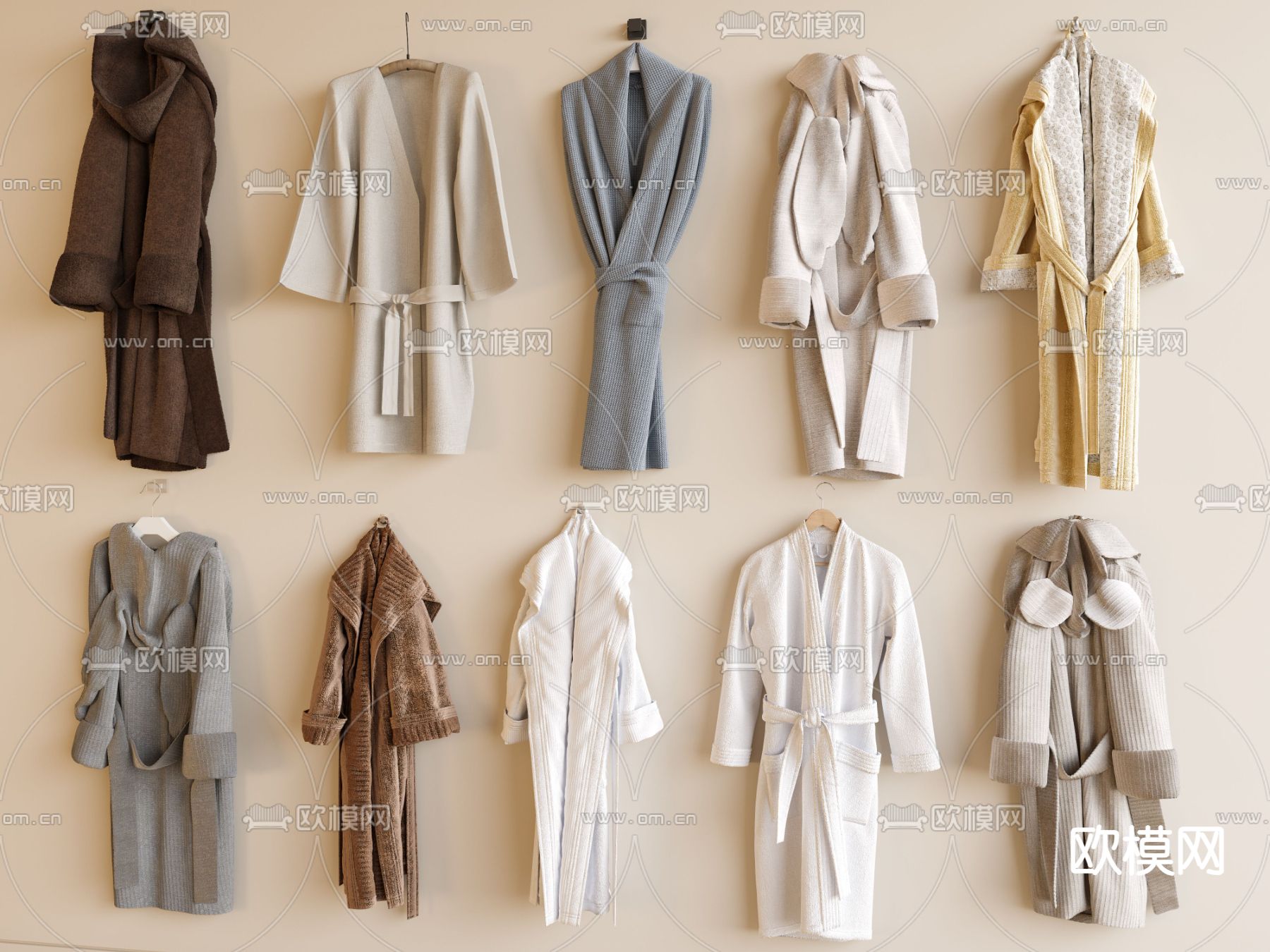 浴袍 浴衣 睡衣su模型下载（渲染图2）