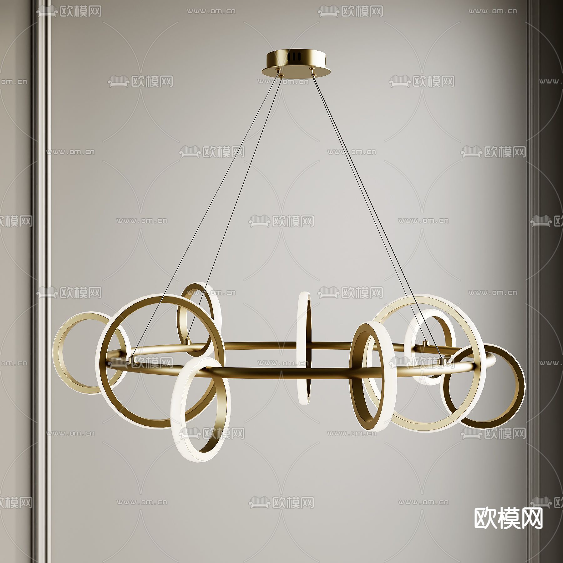 现代环形吊灯su模型