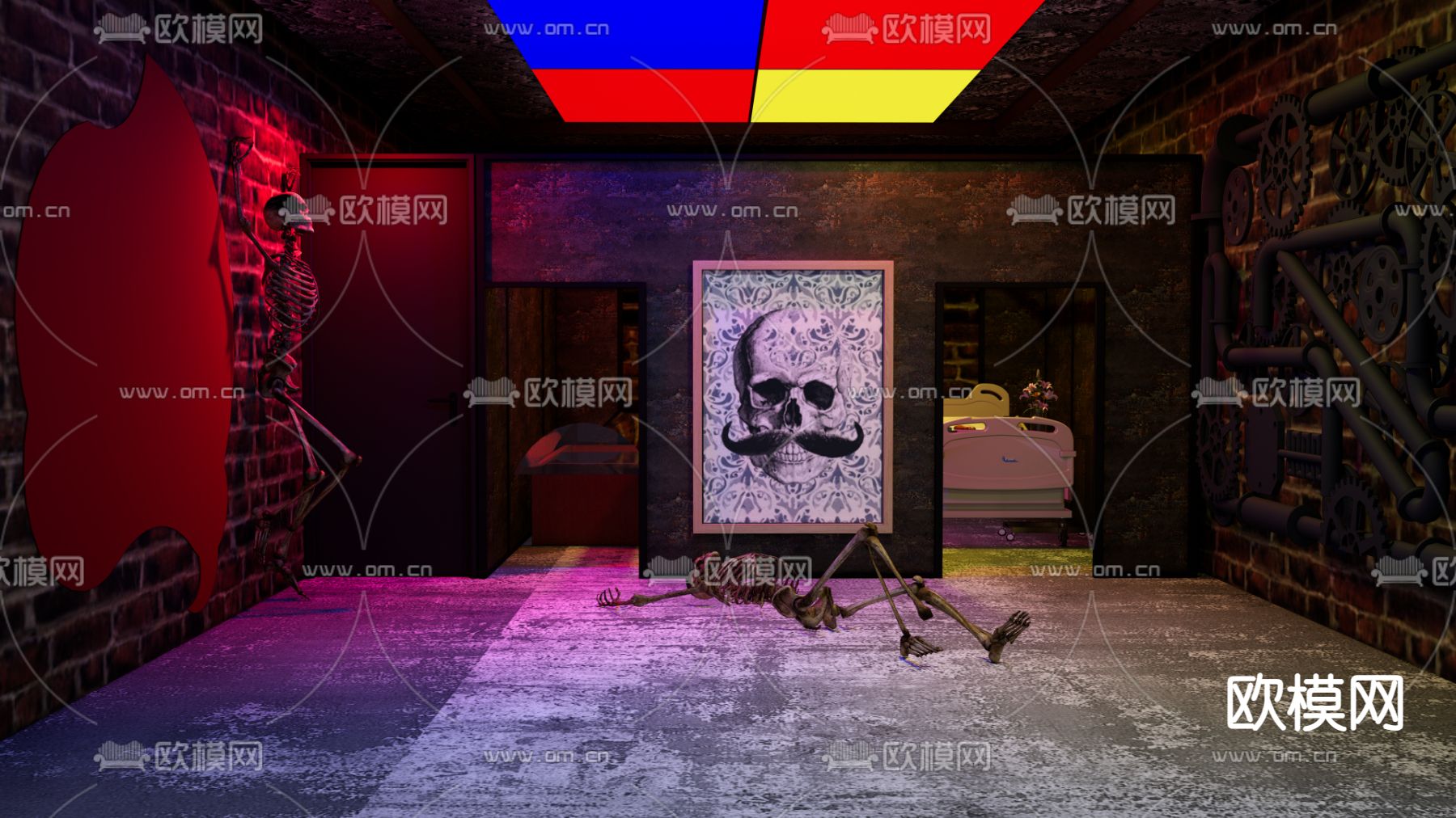 密室逃脱su模型下载（渲染图2）