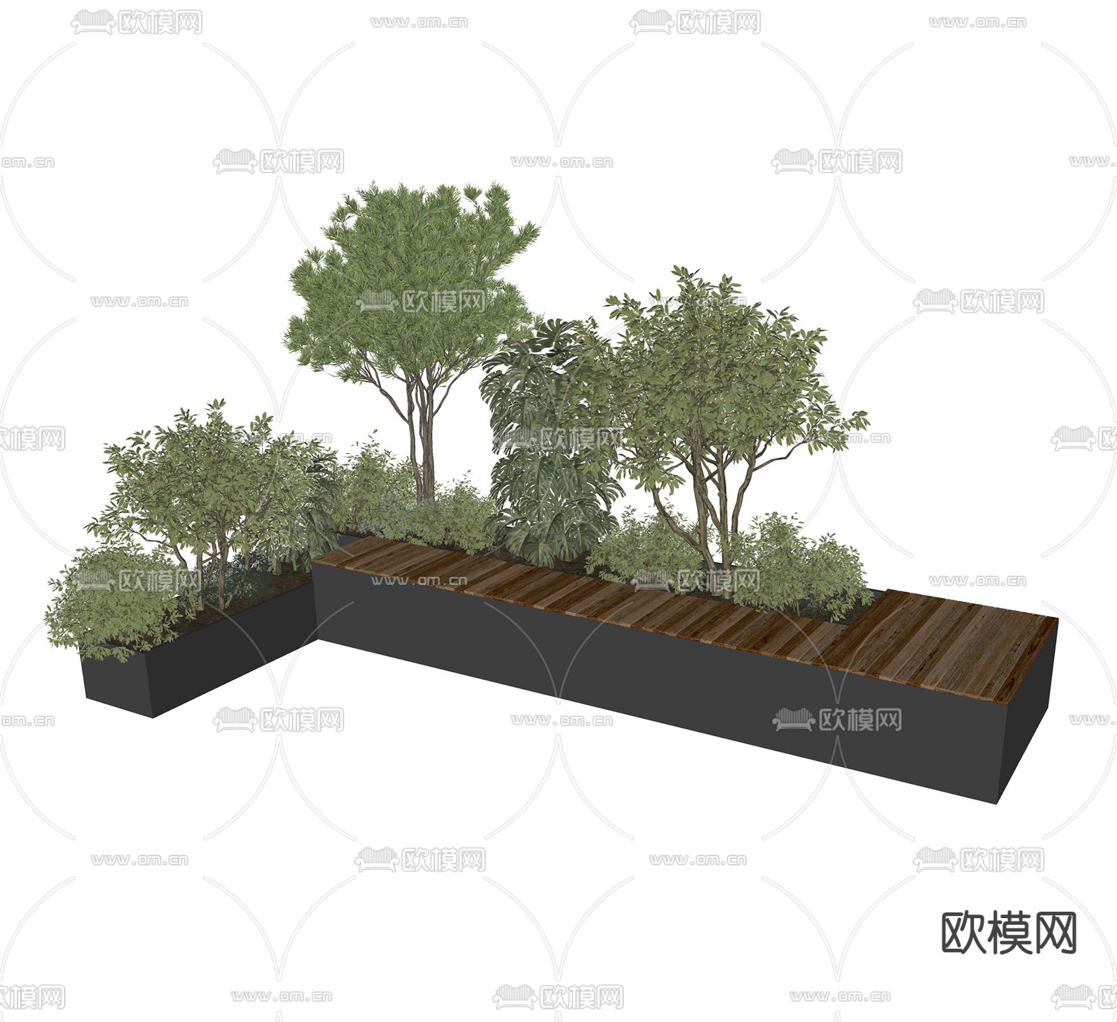 户外椅 树池椅 公园椅 景观座椅su模型下载（渲染图1）