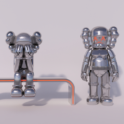  暴力熊潮玩 雕塑 公仔 卡通摆件su模型 