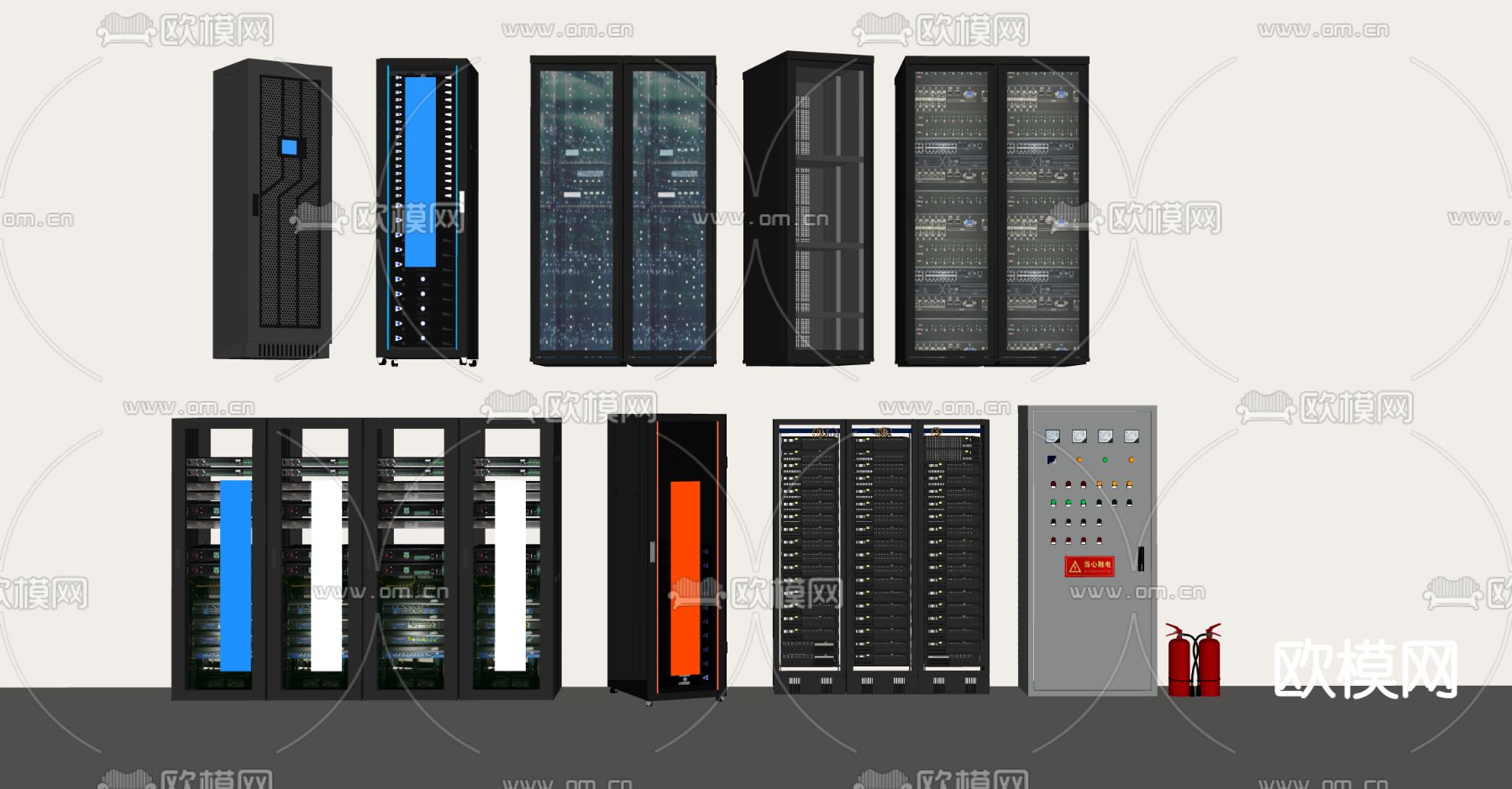 服务器机柜 存储机柜su模型下载（渲染图1）