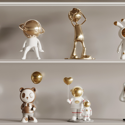  卡通潮玩 雕塑 公仔 手办摆件su模型 