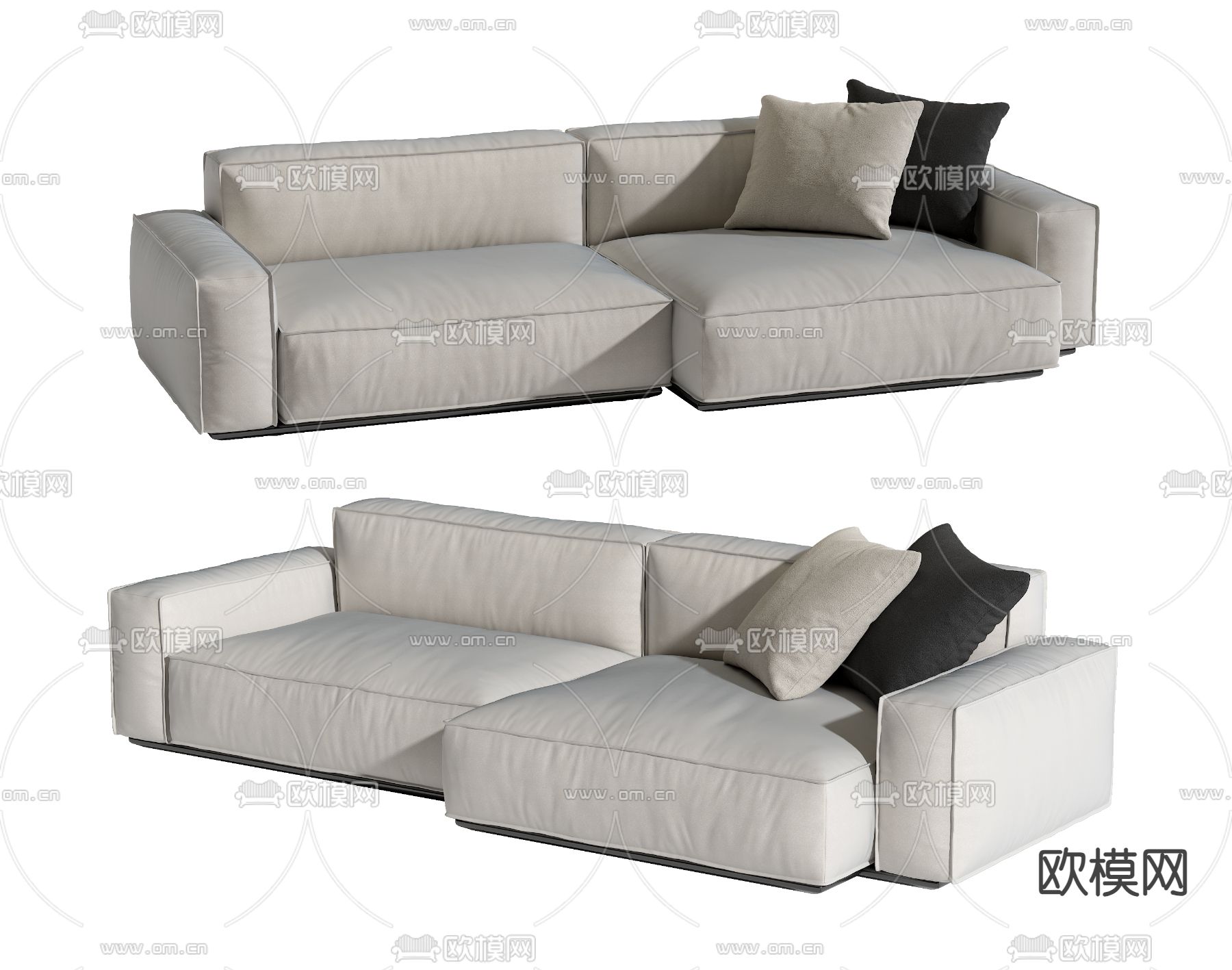 转角沙发 软体沙发su模型下载（渲染图2）