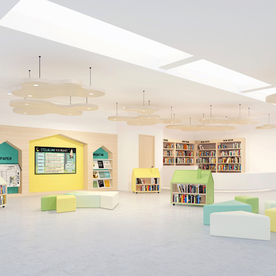  图书馆 阅读室 阅读区su模型 