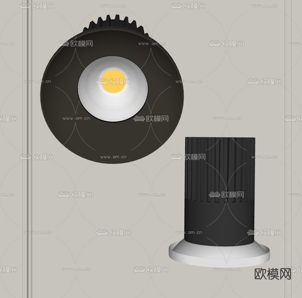 现代筒灯 射灯su模型下载(渲染图1)