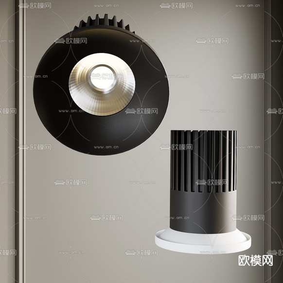 现代筒灯 射灯su模型下载(渲染图2)