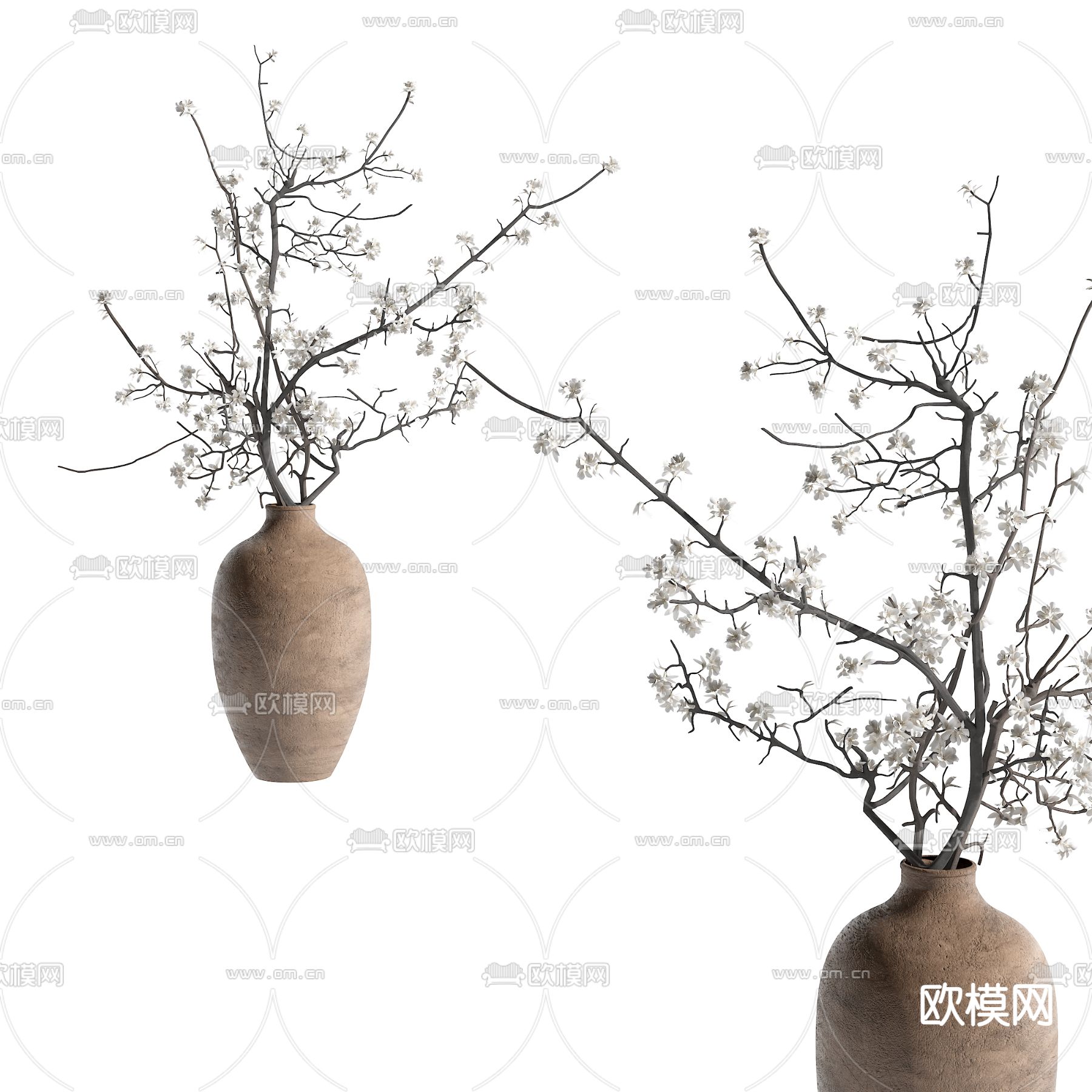 侘寂花瓶 花艺 干枝摆件su模型下载（渲染图2）