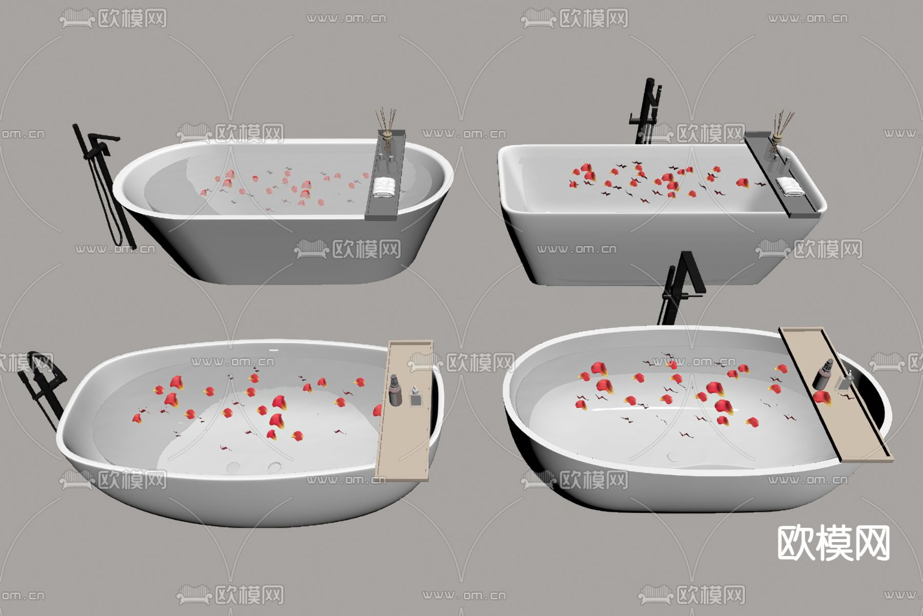 现代浴缸su模型下载（渲染图1）
