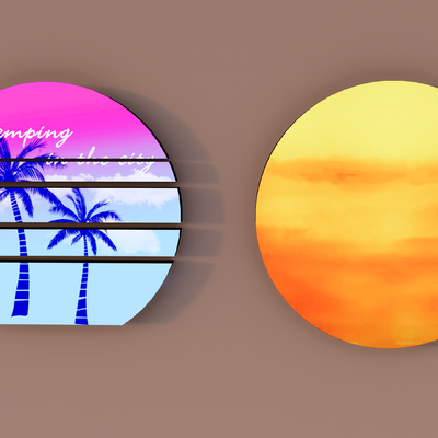  广告灯箱 落日灯箱su模型 