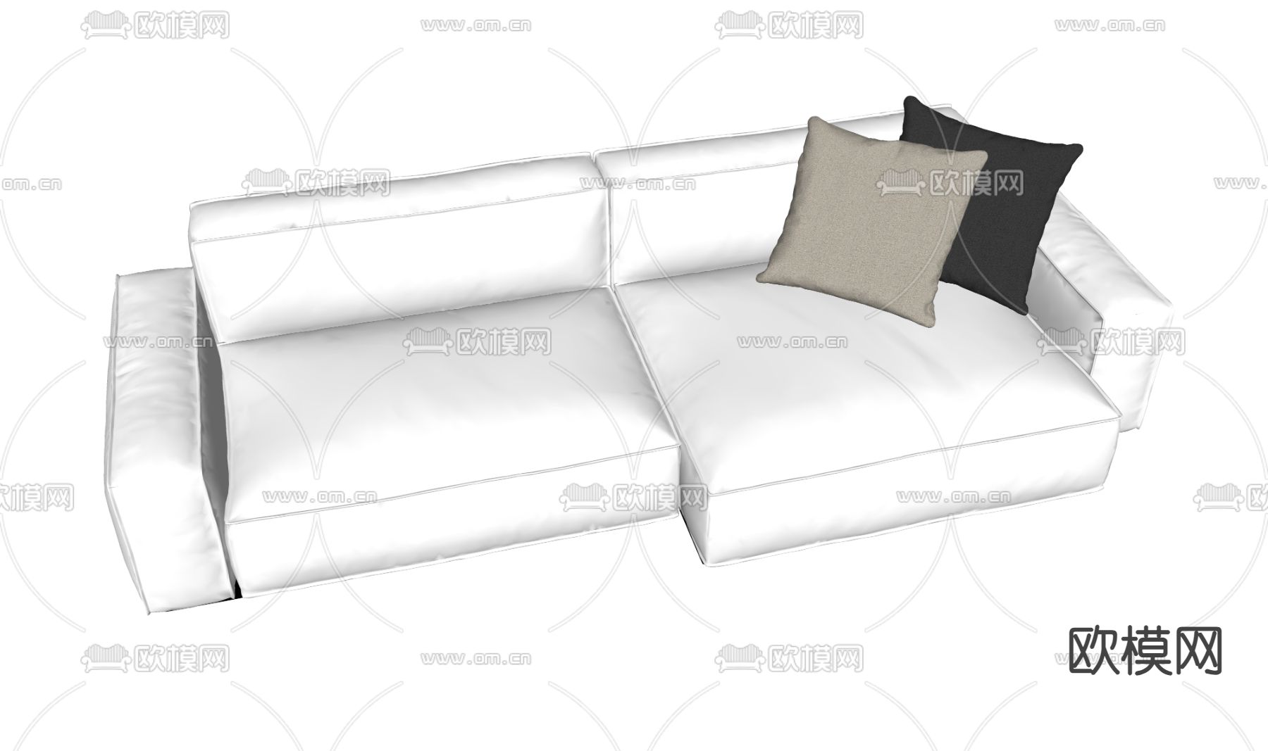 转角沙发 软体沙发su模型下载（渲染图1）