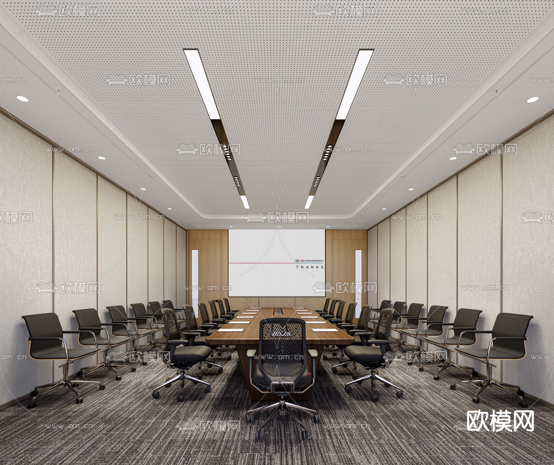 会议室su模型下载（渲染图2）