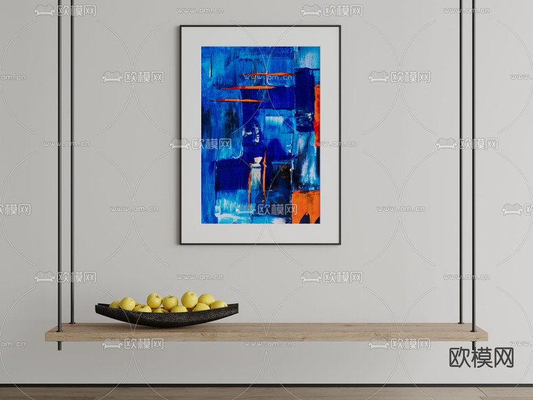 现代装饰画 挂画 油画su模型下载(渲染图1)