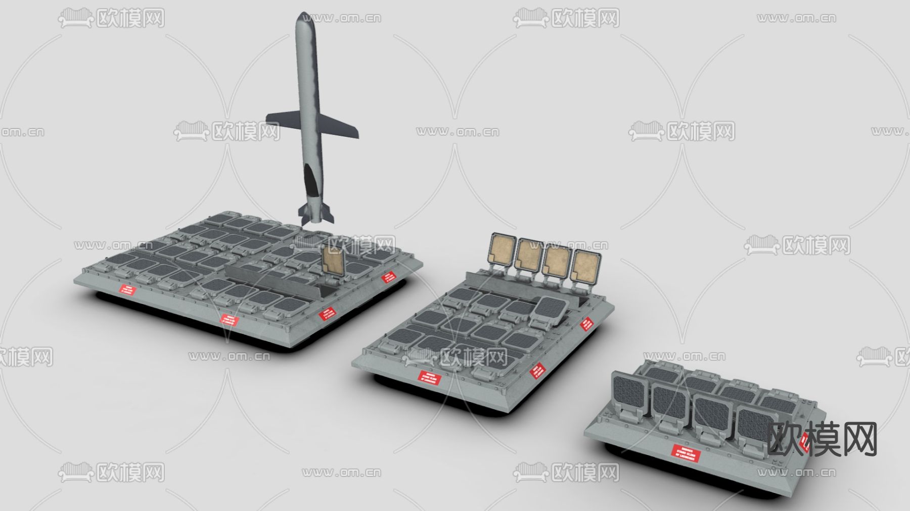 导弹垂发系统 军事器材 武器su模型下载（渲染图2）