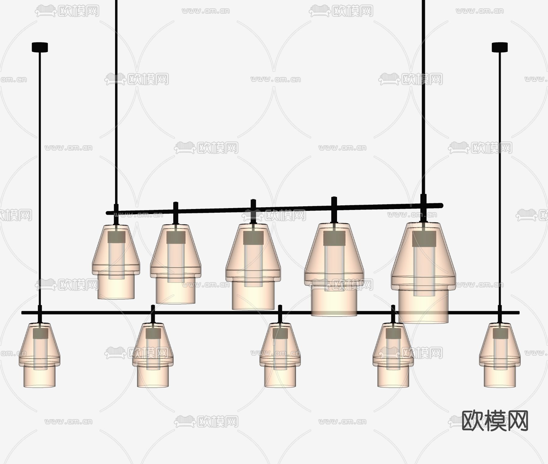 现代吊灯su模型下载（渲染图1）