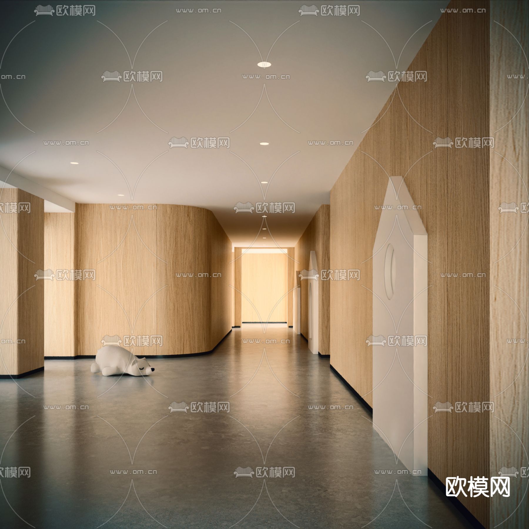 幼儿园走廊 过道3d模型下载（渲染图1）