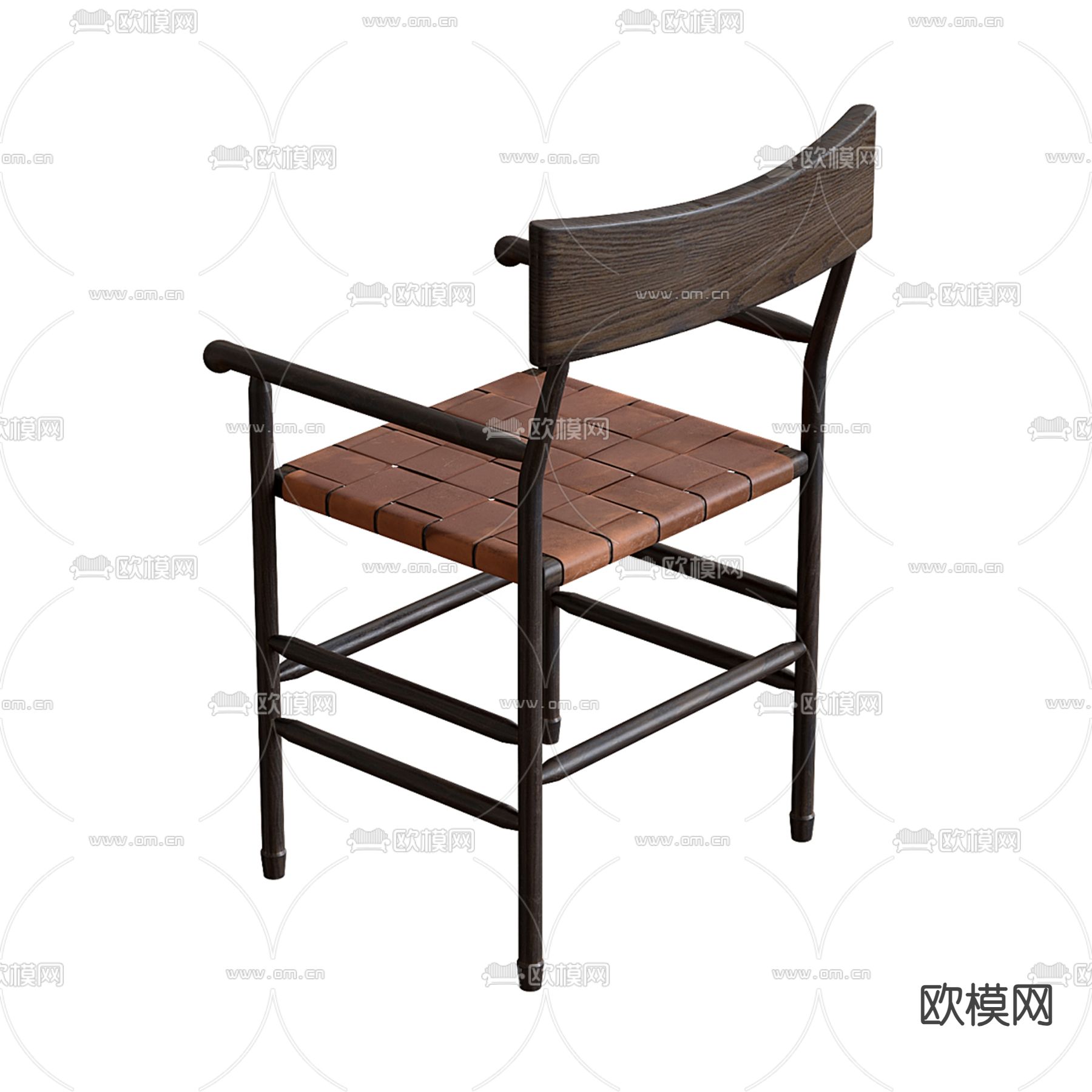 中古风椅子 餐椅3d模型下载（渲染图2）